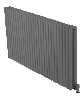 ULTRAHEAT KLON GREY H420mm x W1219mm MINIMALIST HORIZONTAL DOUBLE 'D' TUBE RADIATOR, KD432GY